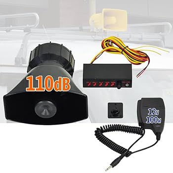Amazon | iimono117 車載拡声器 (12V100W) ブラック 5種類 警報